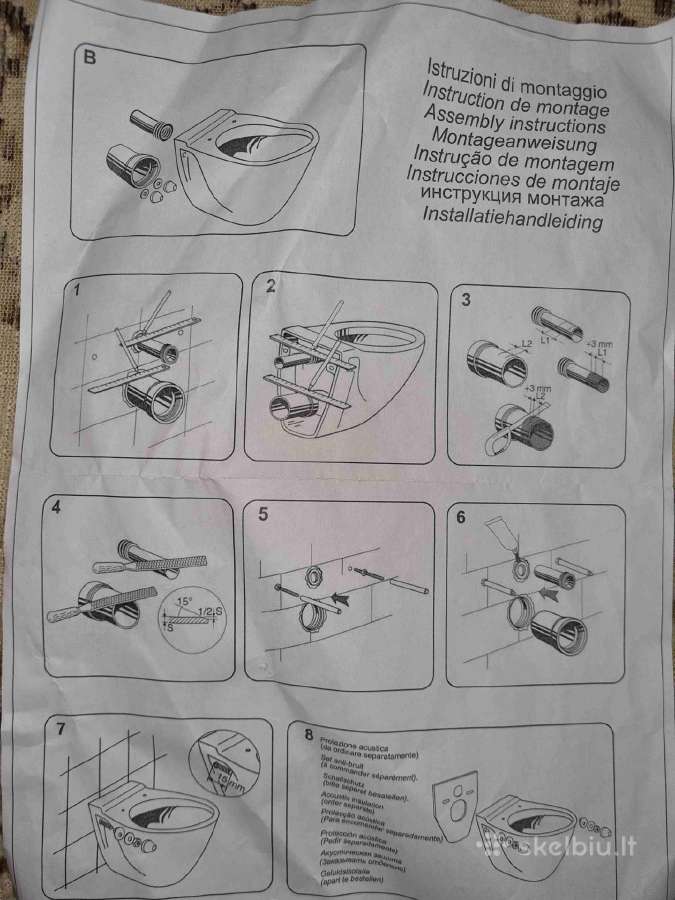 WC rėmo pajungimo komplektas, Dn 90x180 - nuotraukos Nr. 5