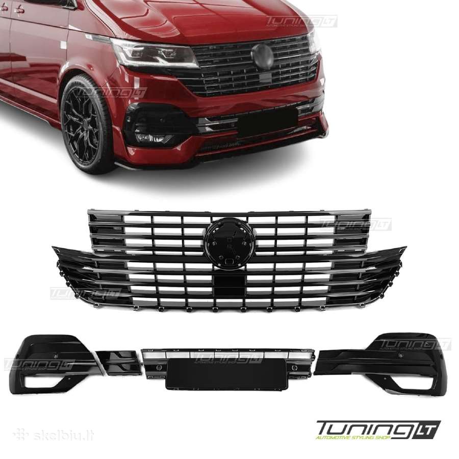 VW T6.1 Grotelės, komplektas Viršutinės + Apatinės