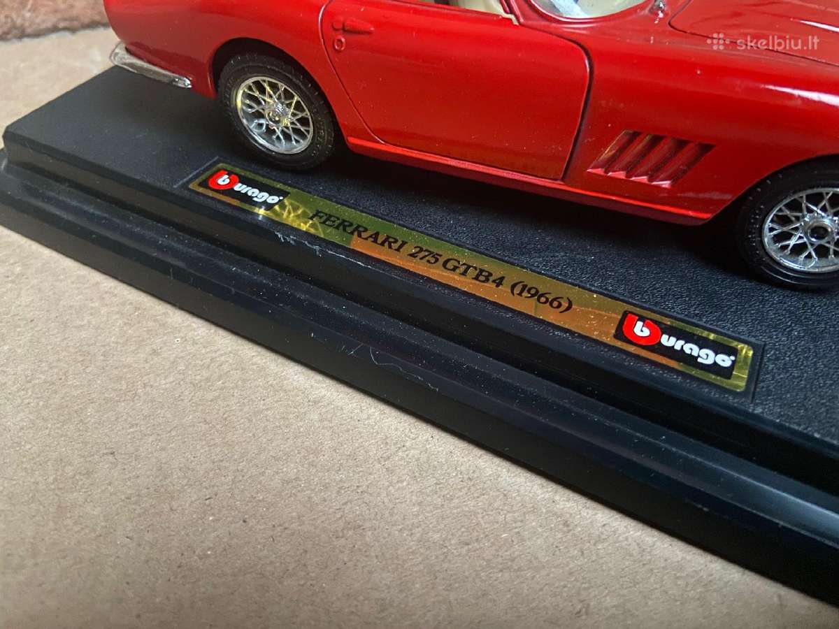 Ferrari 275 gtb4 1966 1:24 modeliukas italy burago - nuotraukos Nr. 2