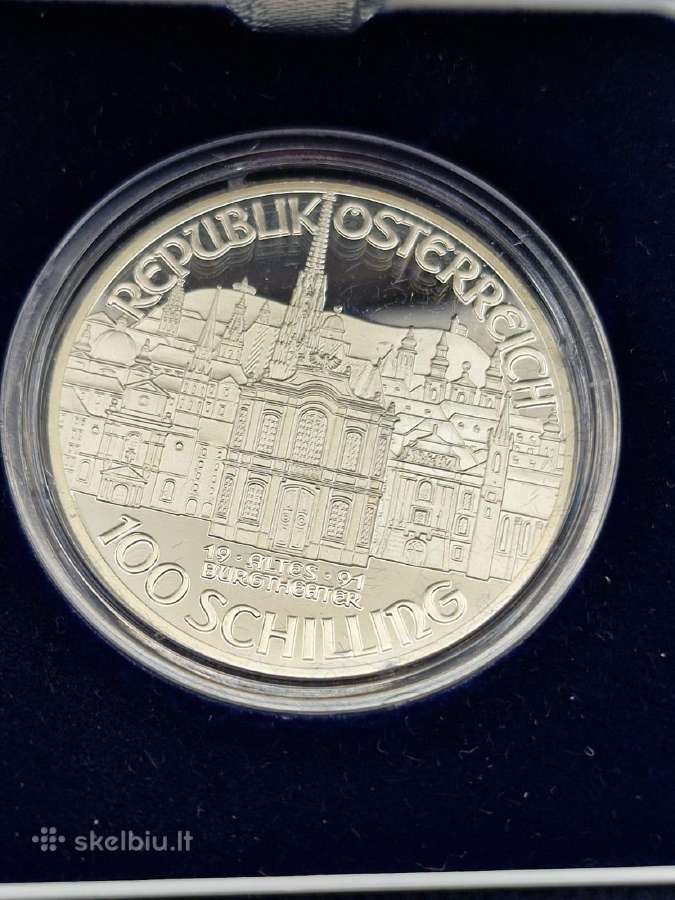 100 šilingų, 1991 m., Mocartas, Austrija, Ag 900 - nuotraukos Nr. 5