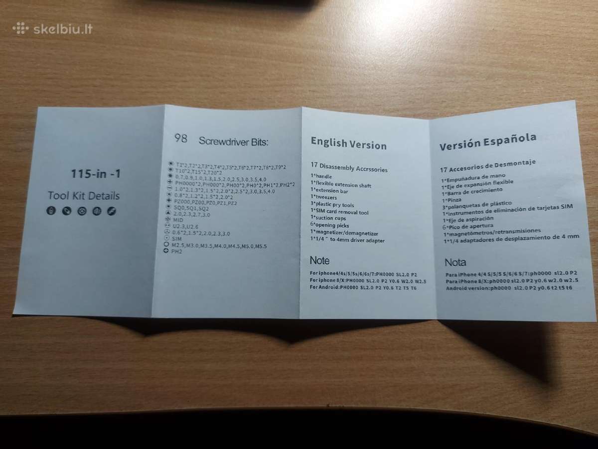 Atsuktuvų rinkiniai 115 dalių - nuotraukos Nr. 8