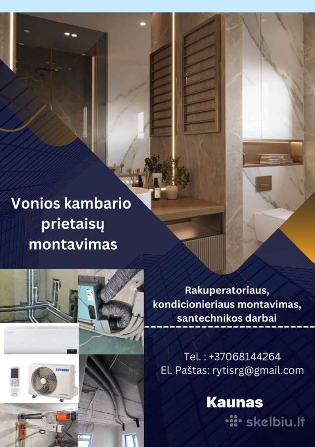 Montavimo darbai Kondicionieriai, Rekuperatoriai.