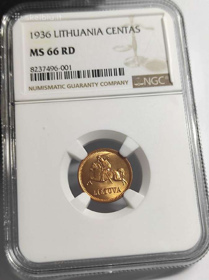 1 centas 1936 Ngc Ms66 Rd