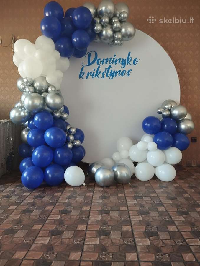 Balionu arka-foto sienele, dekoracijos krikstynoms - nuotraukos Nr. 27