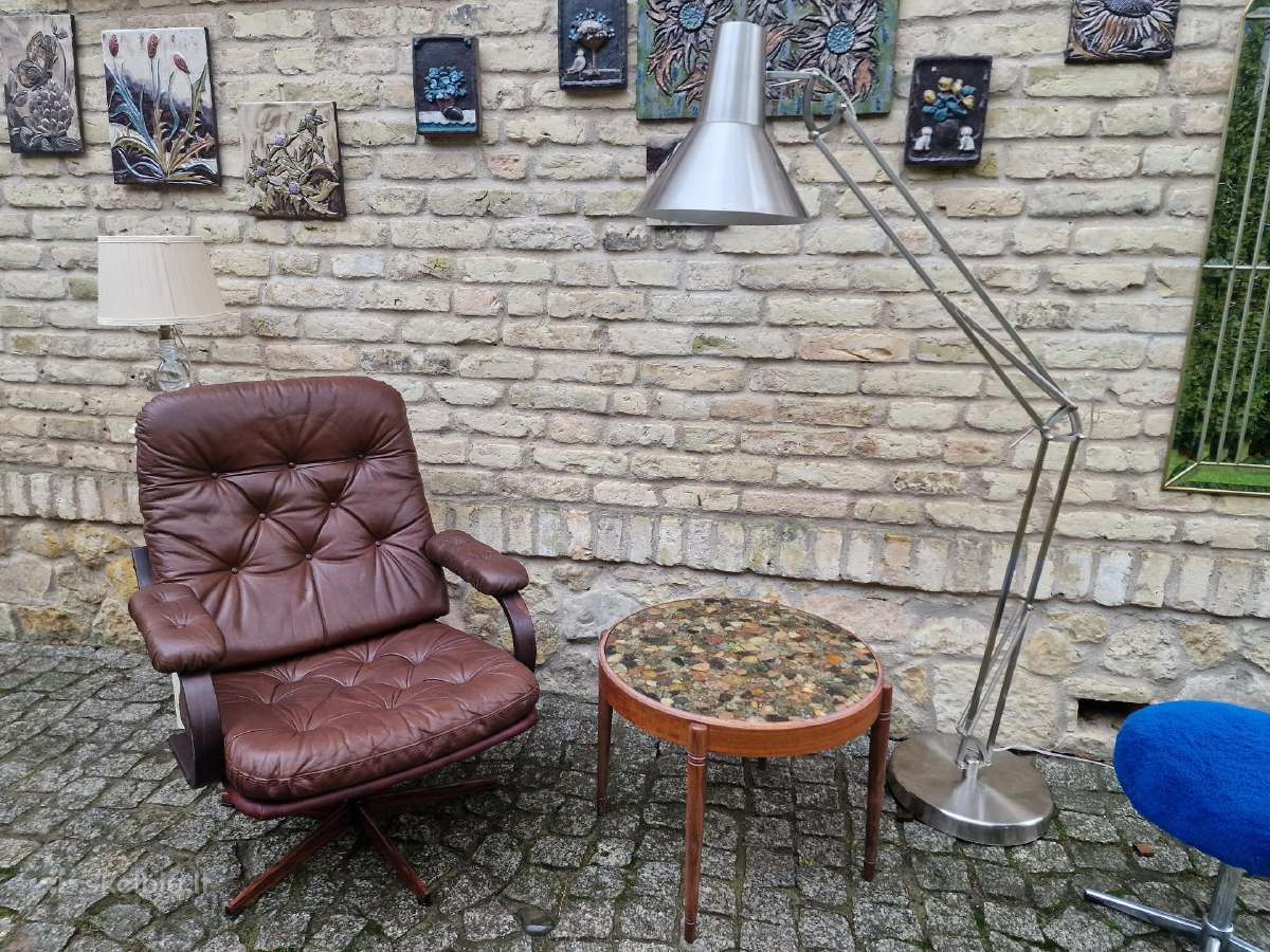 Vintažinis mid century odinis fotelis - nuotraukos Nr. 16