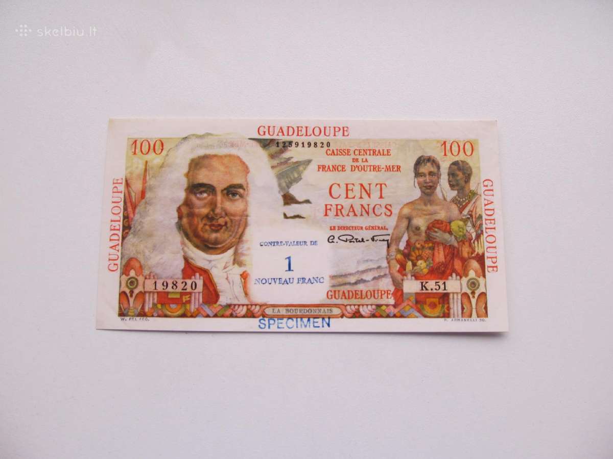 100 franku , Gvadelupa ,1960