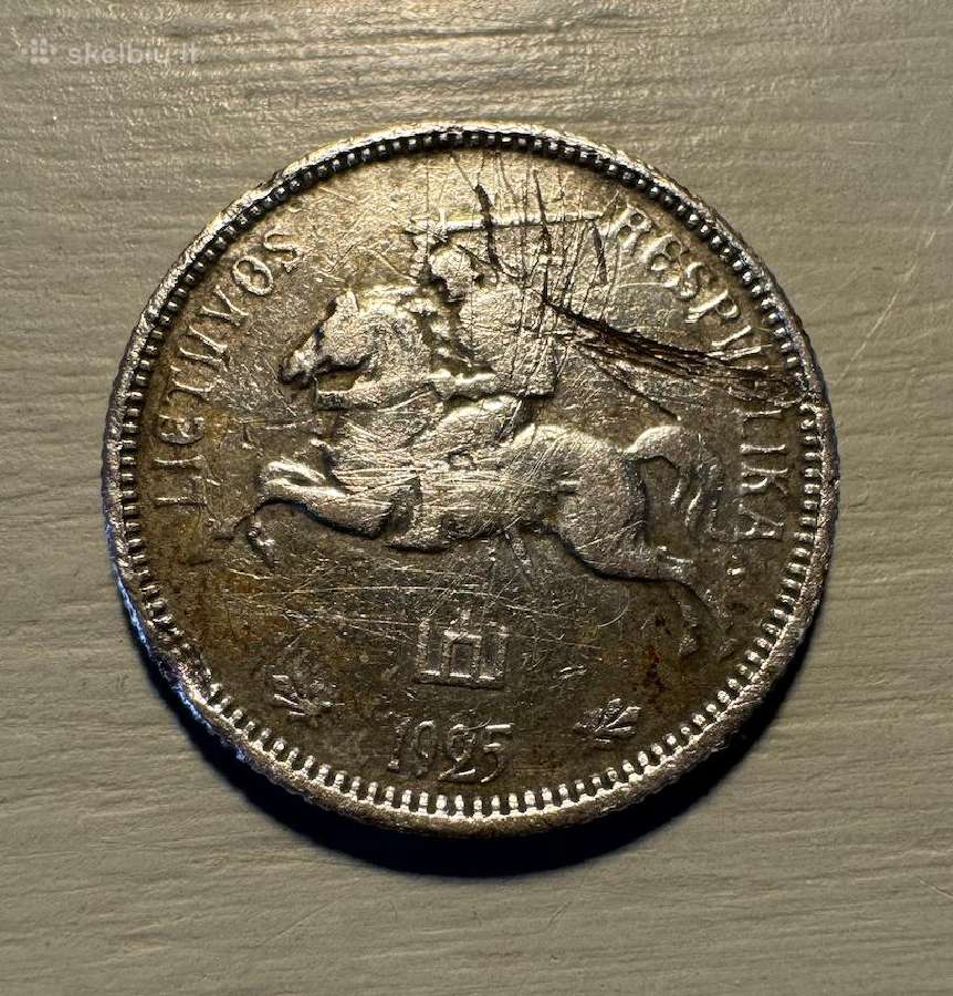 1925 m. - 2 litai - sidabras - nuotraukos Nr. 2