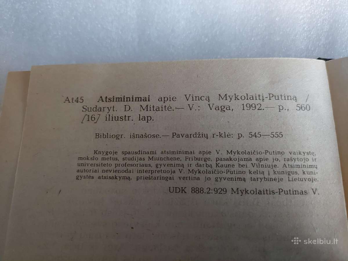 Atsiminimai apie Vincą Mykolaitį Putiną - nuotraukos Nr. 3