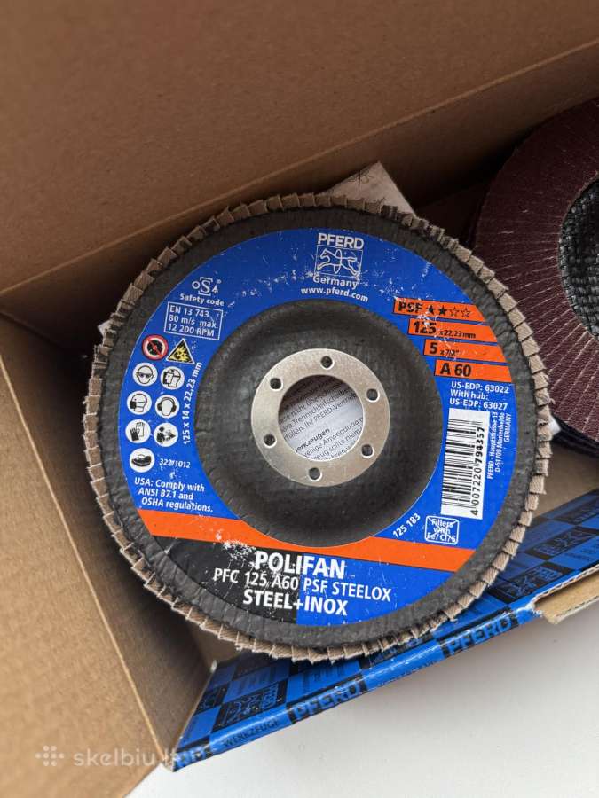 Lapelinis šlifavimo diskas Psf Steelox 125mm P60 P