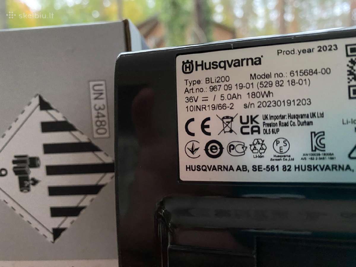 Ličio jonų baterija Bli200 Husqvarna - nuotraukos Nr. 4