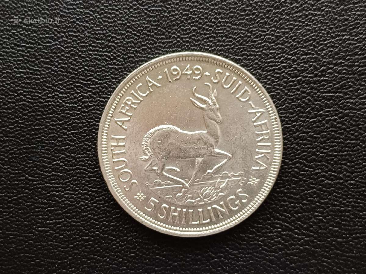 (669) 5 šilingai 1949m. Pietų Afrika sidabras