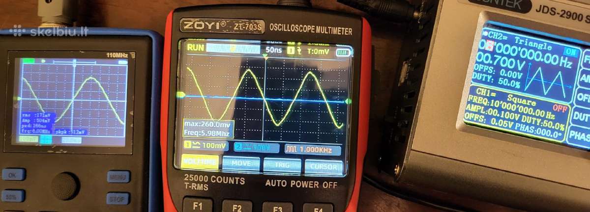 Osciloskopai Zt703s 3in1, Winapex 810b ir Fnirsi - nuotraukos Nr. 10
