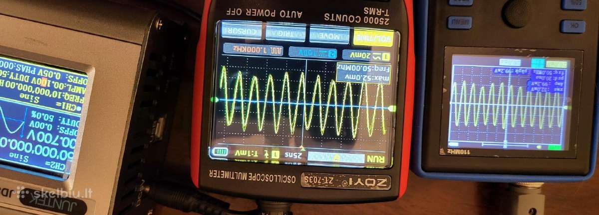 Osciloskopai Zt703s 3in1, Winapex 810b ir Fnirsi - nuotraukos Nr. 9