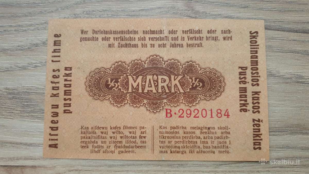 1918 1/2 markės ostmarkės - nuotraukos Nr. 2