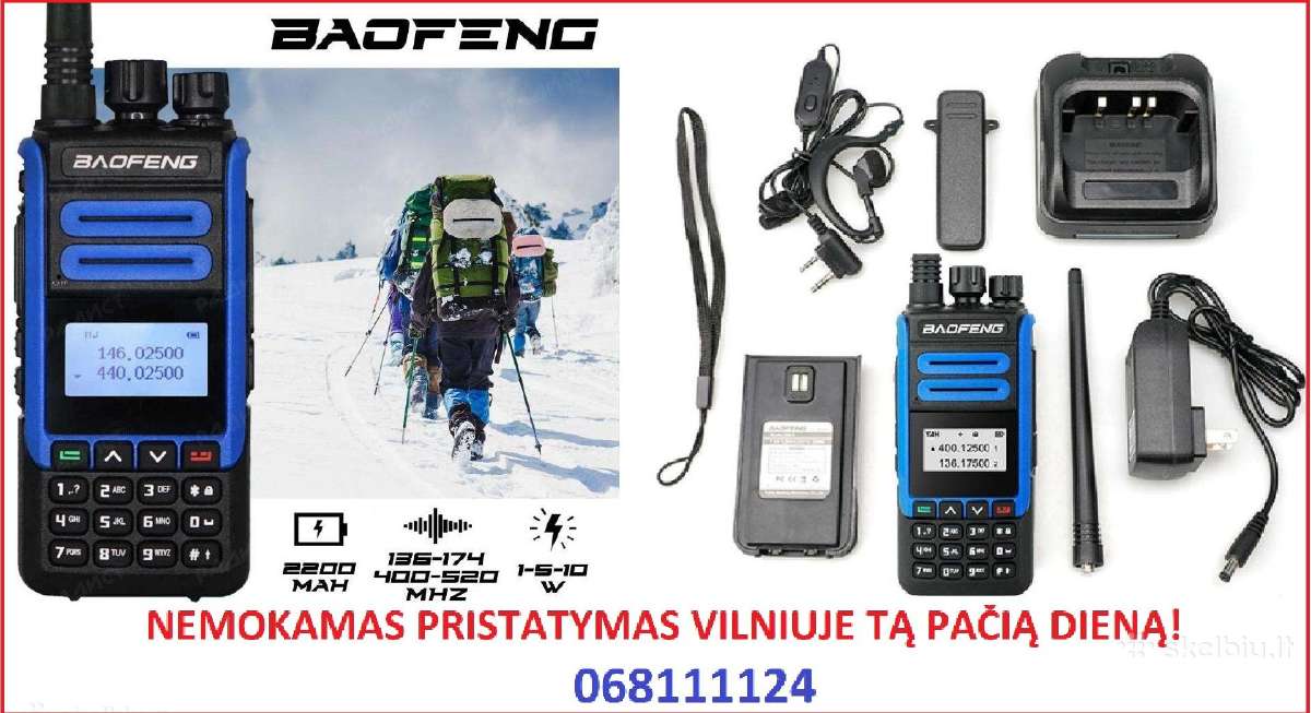 Baofeng Bf-h7 stotelė veikimas iki 16km.