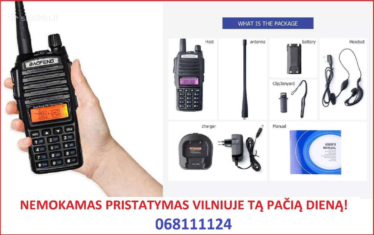Baofeng Uv-82 veikimas iki 12km. Type-c krovimas