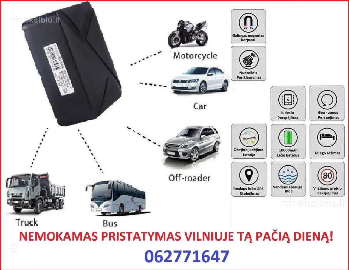 GPS seklys su 20800mah baterija, Europietiškas ser