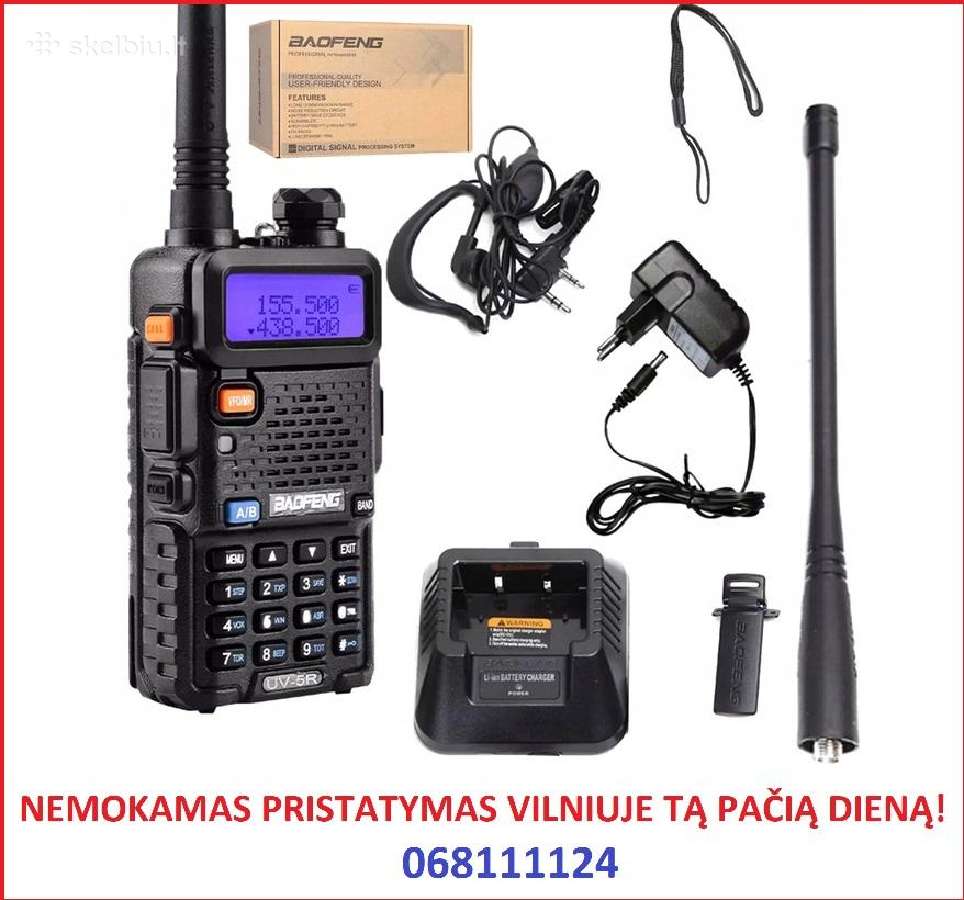 Baofeng Uv-5r ergonomiškaiki 12km. Type-c krovimas