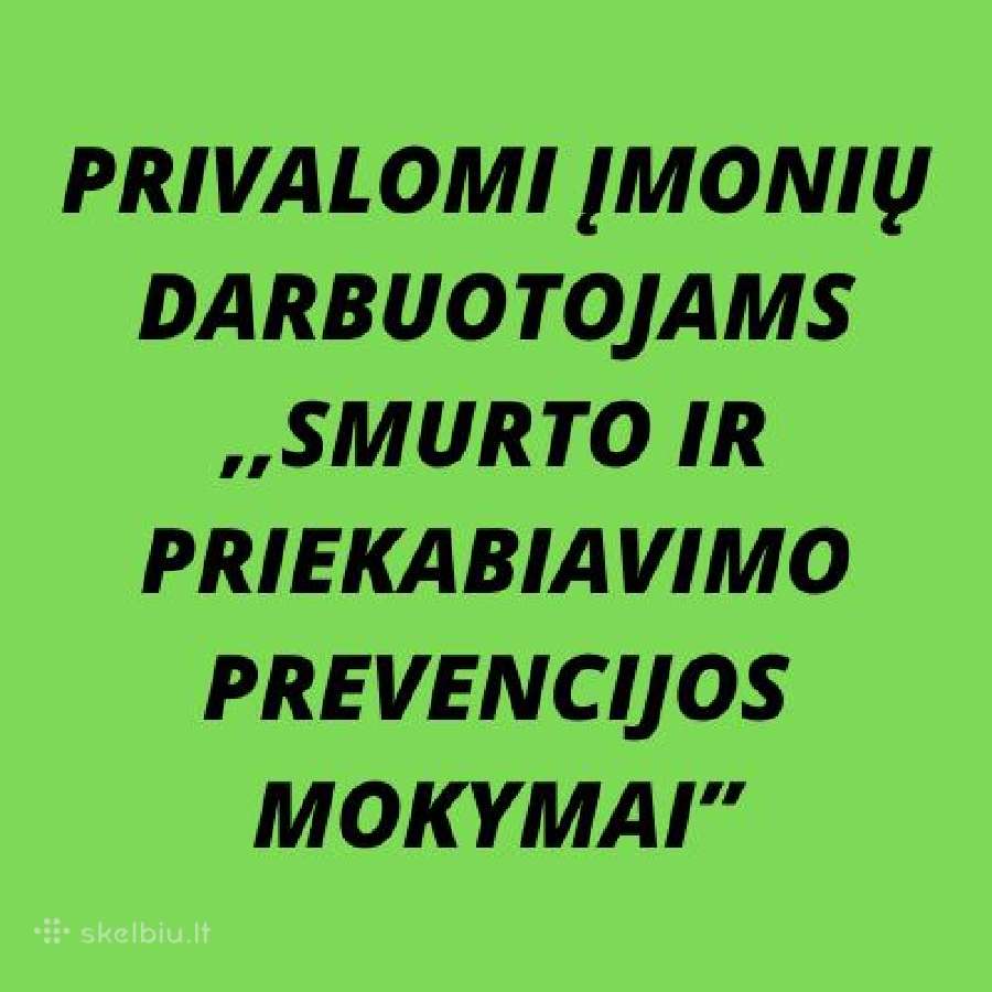 Smurto ir priekabiavimo prevencijos mokymai