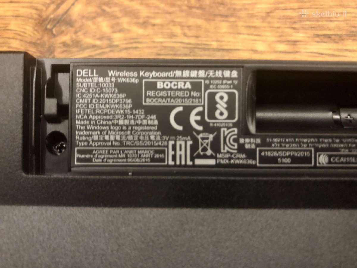 Dell Wk636p belaidė klaviatūra be receiverio - nuotraukos Nr. 2