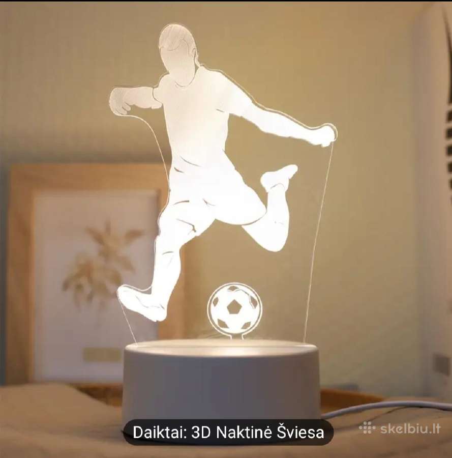 3D optinės iliuzijos LED naktinė lempa