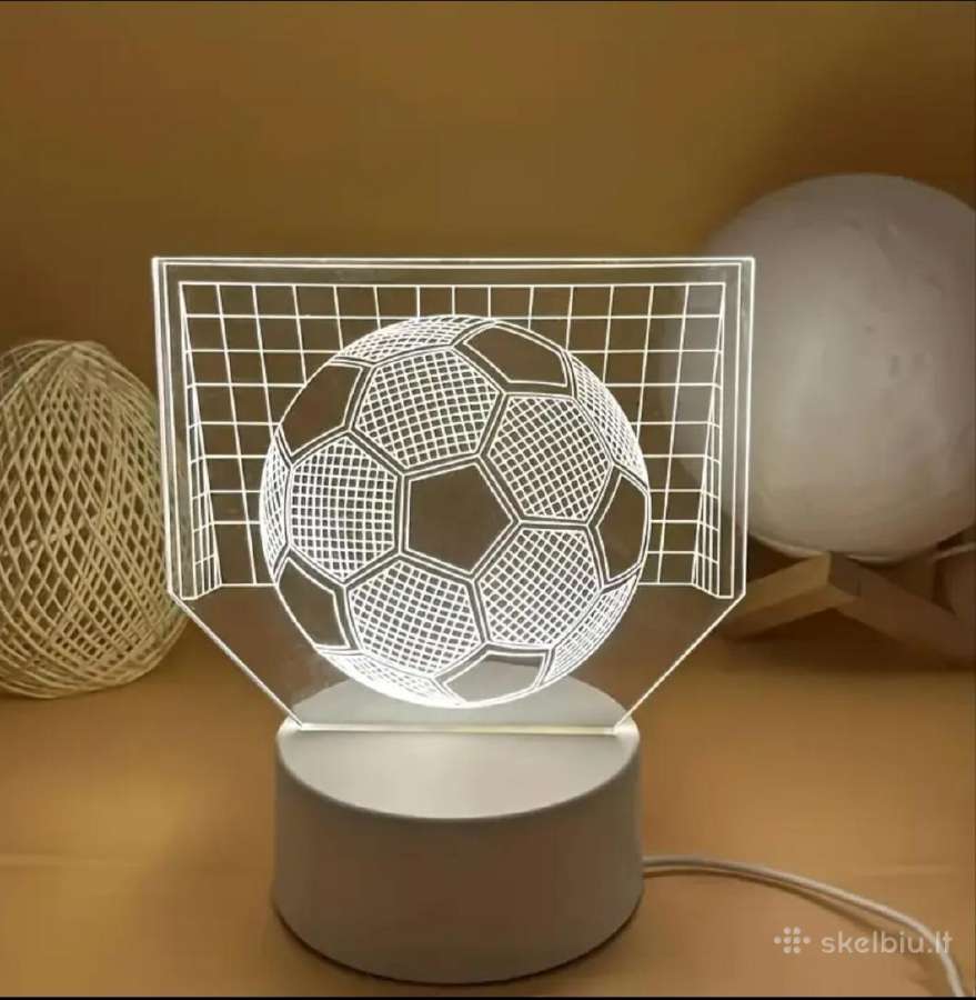 3D optinės iliuzijos LED naktinė lempa
