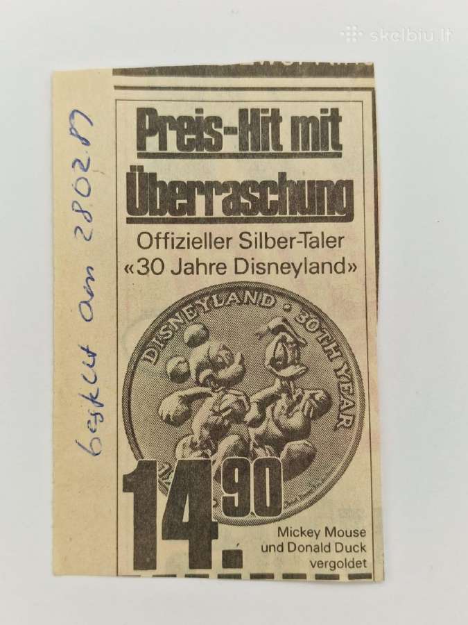 Moneta-medalis 1985 m., 30 Jahre Disneyland - nuotraukos Nr. 7