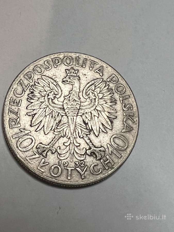 10 zlotu 1932 metu, sidabras - nuotraukos Nr. 2
