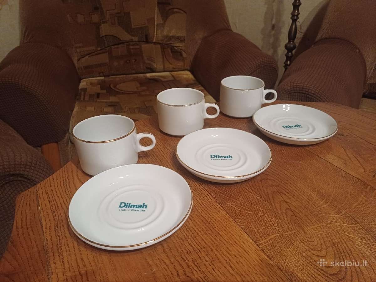 3 firminiai Dilmah puodeliai su lėkštutėmis - nuotraukos Nr. 2
