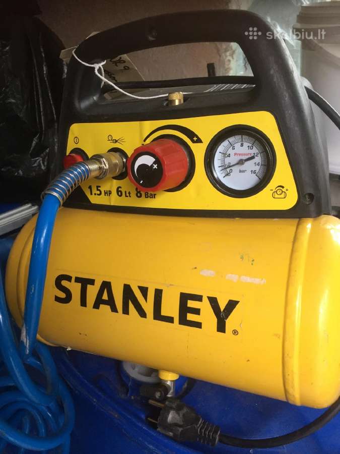 Betepalinis Stanley kompresorius su pistoletu