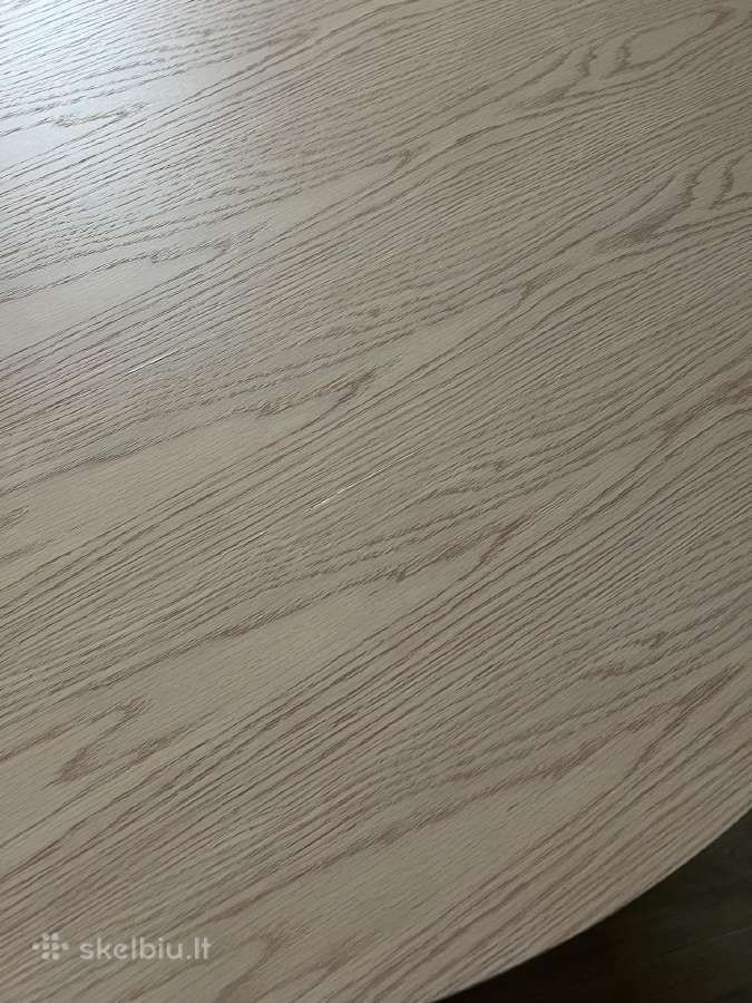 Apvalus valgomojo stalas, balintas ąžuolas - nuotraukos Nr. 7