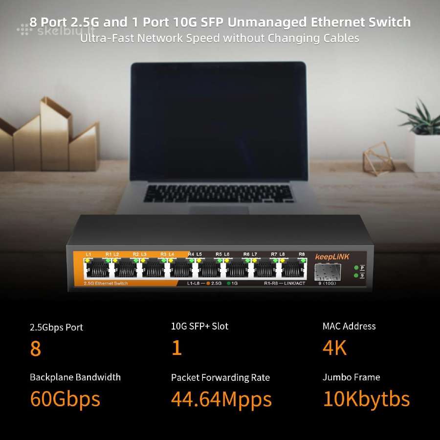 Switch keeplink Kp9000-9xh-x 8x2.5gbps + 1x10gbps - nuotraukos Nr. 2