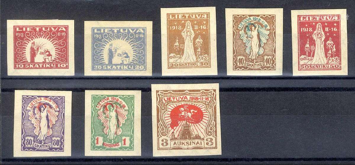 Lithuania 1920 Mi 65/75 be 71 ženklo Mh