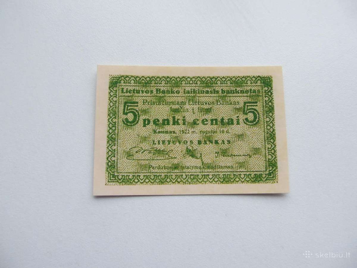 5 centai , Lietuva , 1922 rugsėjis
