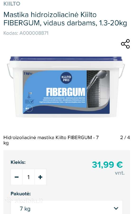 Hidroizoliacinė Kiilto Fibergum