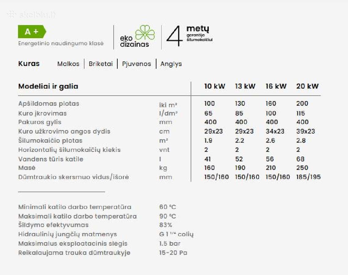 Katilas kieto kuro Ekon 20 -Turime vietoje - nuotraukos Nr. 2