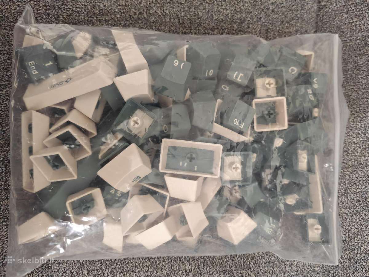 Balti-žali retro tipo mygtukai (keycaps) - nuotraukos Nr. 2