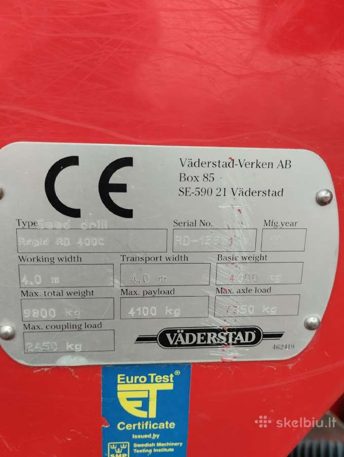 Vaderstad Rapid sėjamoji - nuotraukos Nr. 6