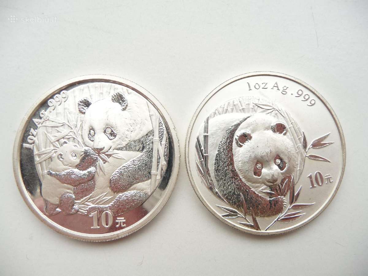 Sidabrinė moneta su Panda