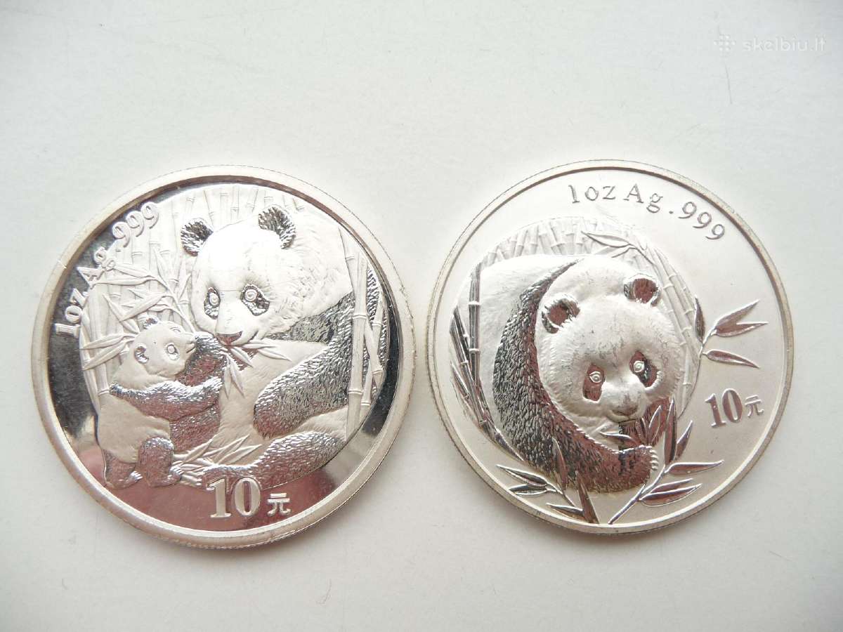 Sidabrinė moneta su Panda - nuotraukos Nr. 2