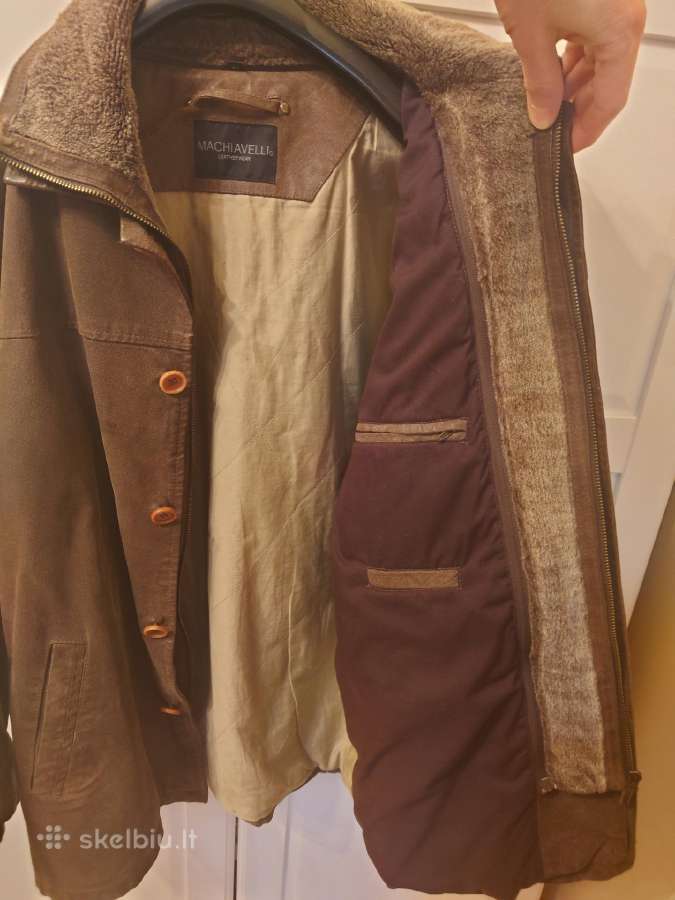 Ruda odinė striukė 50 dydis - nuotraukos Nr. 5
