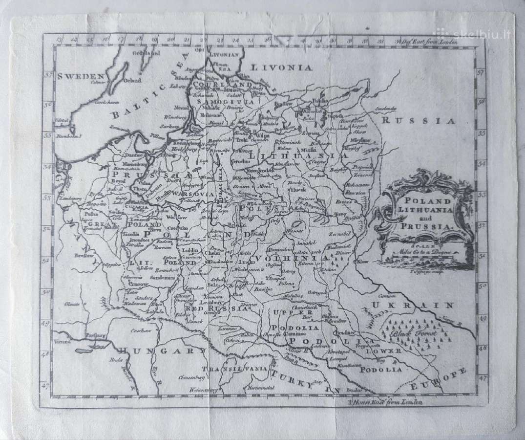 Thomas Jefferys 1760 Žemėlapis Lietuva Lenkija