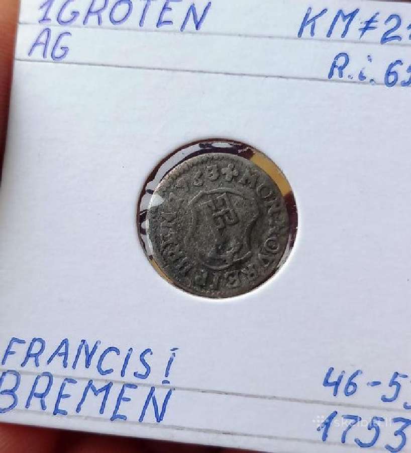 Vokietija- Bremenas 1753 1 grotas (sidabras)