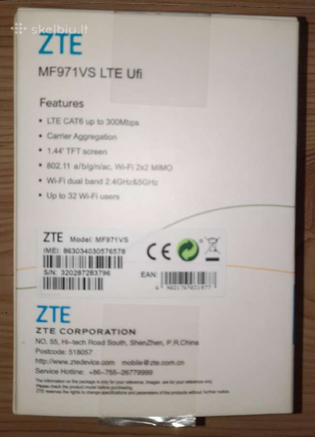 Parduodama mažai naudota Zte Mf971vs 4G Lte modema - nuotraukos Nr. 2