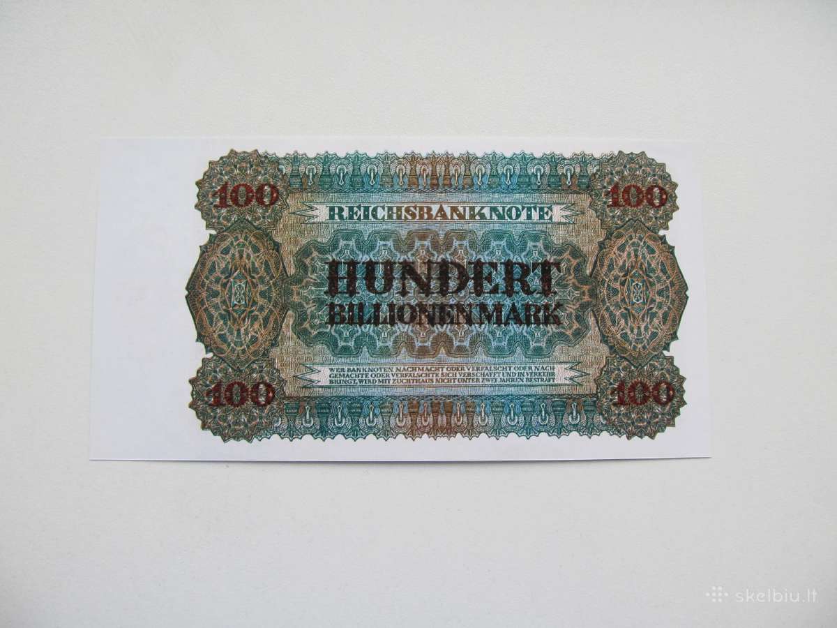 100 bilijonu markiu , Vokietija , 1924 - nuotraukos Nr. 2