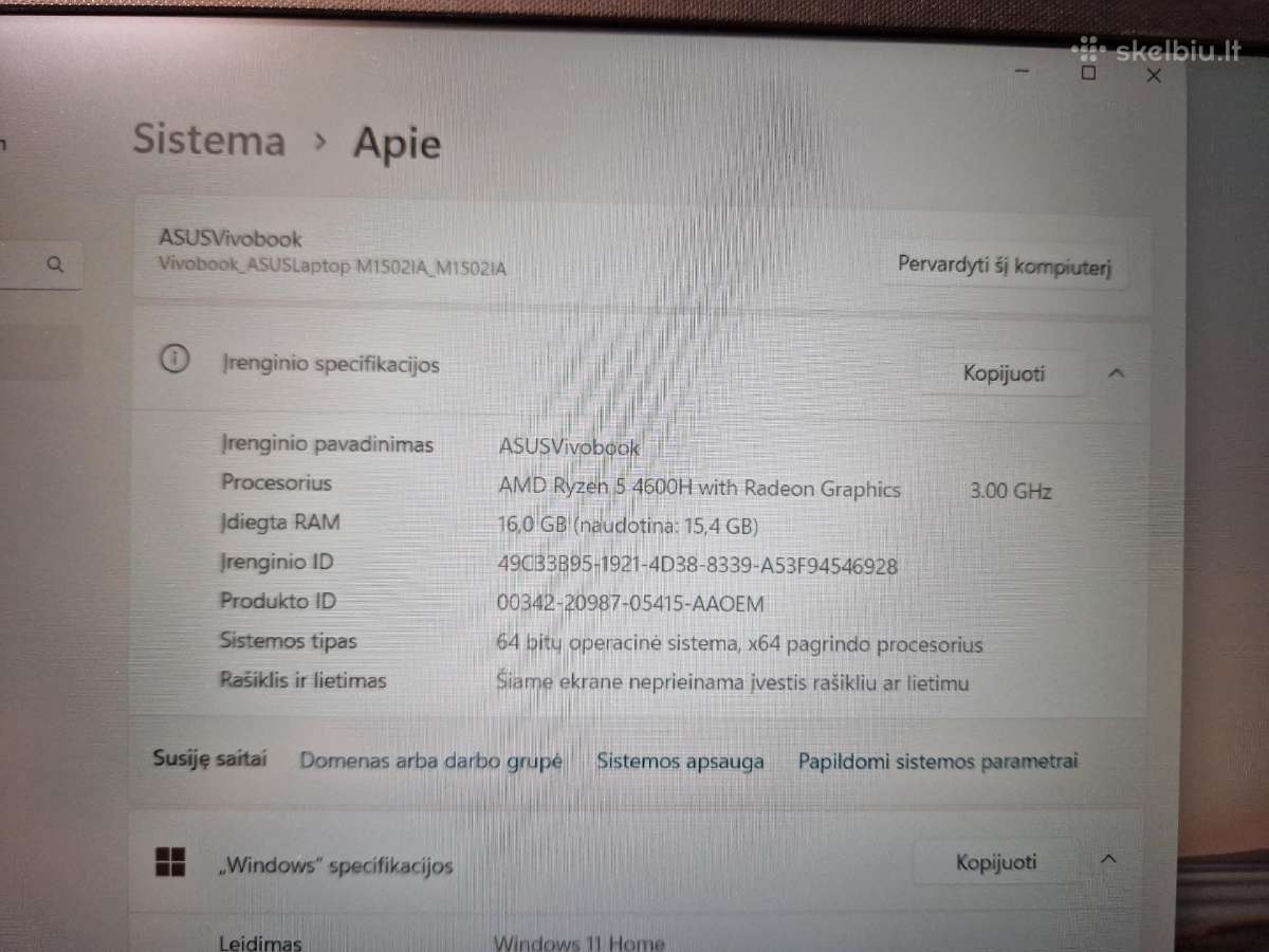 Asus Vivobook M1502ia-bq100 loptopas - nuotraukos Nr. 9