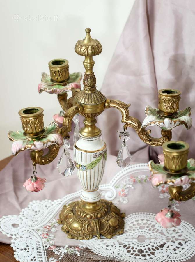 Bronzinės Capodimonte žvakidės 2vnt. - nuotraukos Nr. 5
