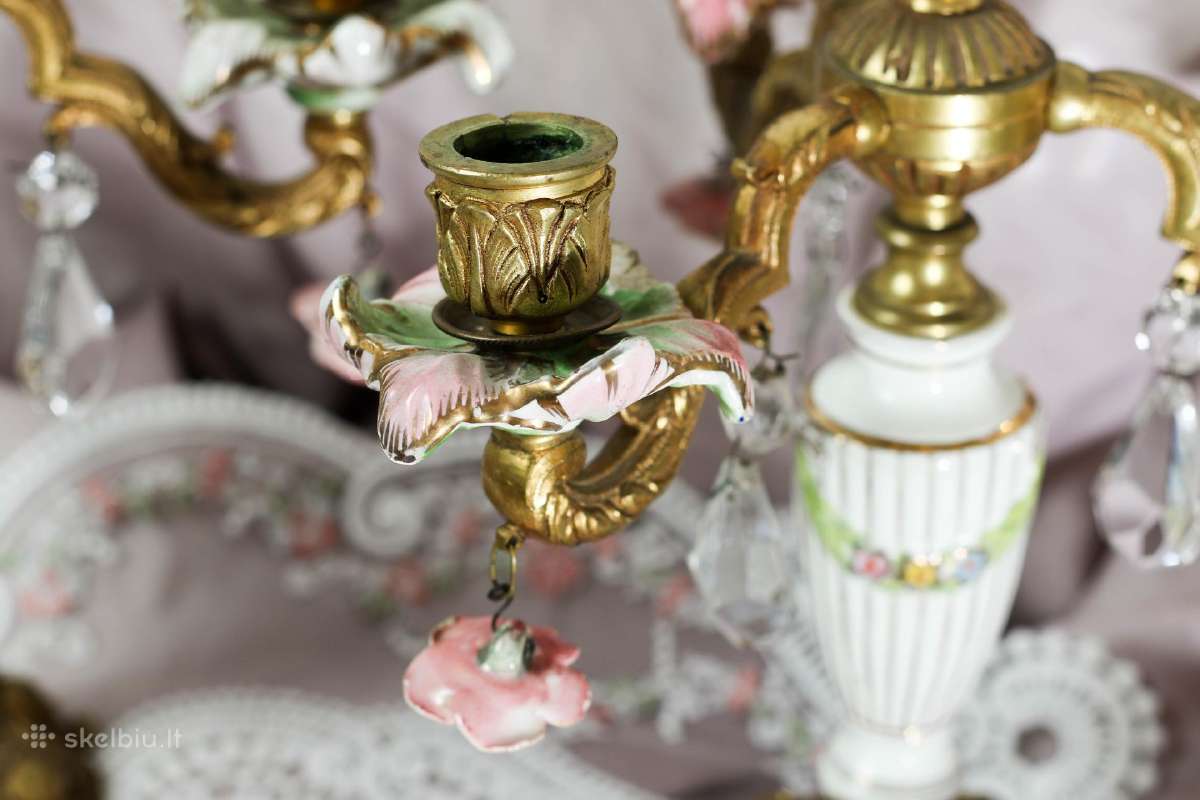 Bronzinės Capodimonte žvakidės 2vnt. - nuotraukos Nr. 9