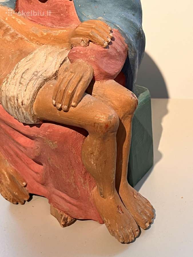Antikvarinė lietuviška medinė skulptūra Pieta - nuotraukos Nr. 4