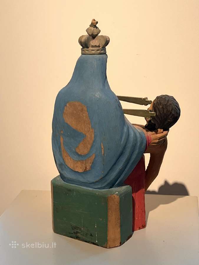 Antikvarinė lietuviška medinė skulptūra Pieta - nuotraukos Nr. 5